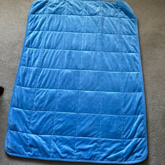 Small Blue Soft Kids Children's Weighted Plush Blanket 4 lb. Girls Boys Bedding - Picture 1 of 4